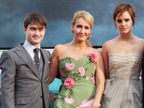 Daniel Radcliffe, JK Rowling et Emma Watson