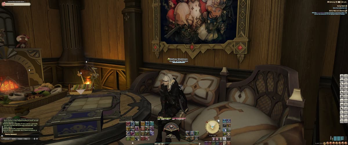 une image fixe d'un appartement parsemé de lavande à ffxiv