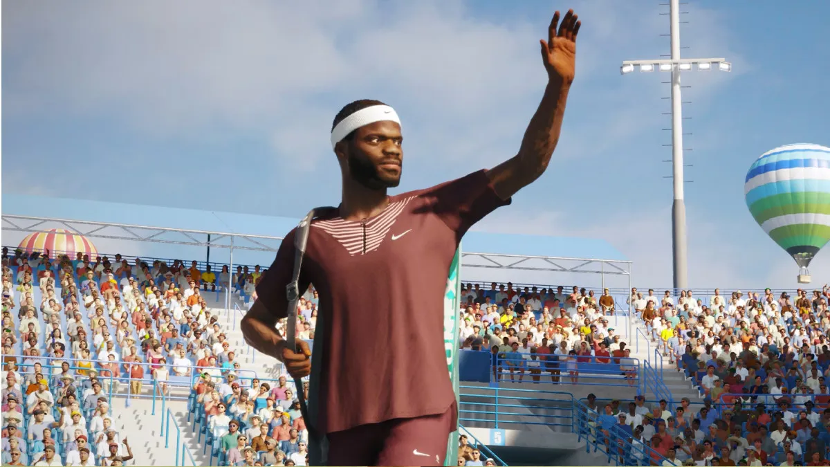 FRANCES TIAFOE saluant la foule dans Top Spin 2K25