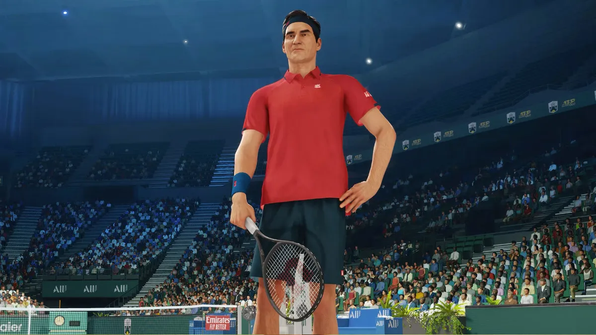 ROGER FEDERER on the court in Top Spin 2K25