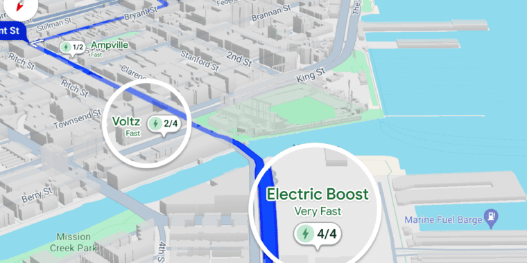 La mise à jour de la recharge des véhicules électriques dans Google Maps inclut des informations sur la station « alimentée par l’IA »