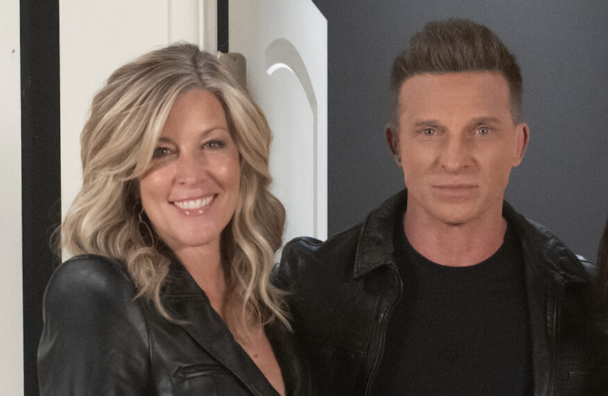 Laura Wright et Steve Burton sur le tournage de 