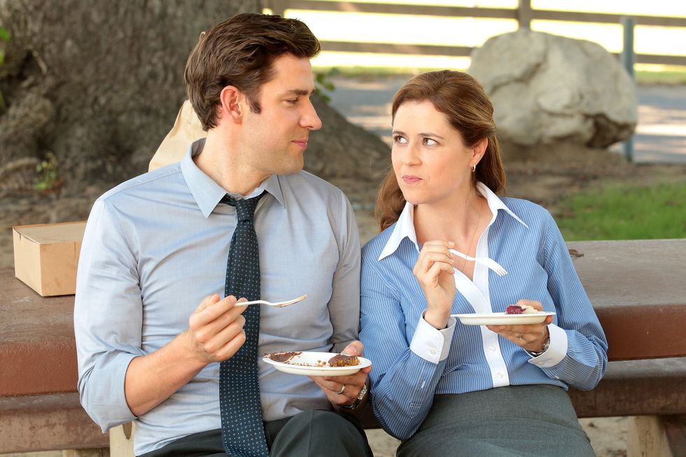 Jenna Fischer et John Krasinski dans The Office saison 9