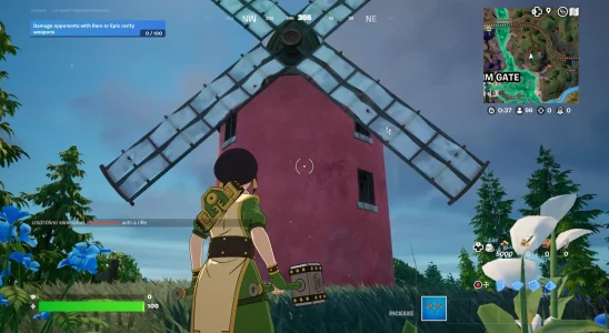 Toph at a Windmill in Fortnite.