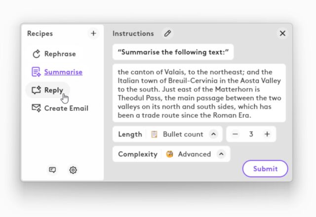 Une image fournie par Logitech illustrant sa fonctionnalité logicielle AI Prompt Builder.