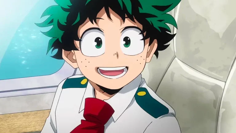 Deku smiles