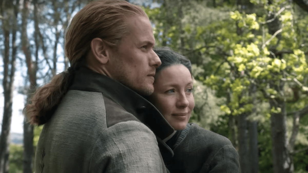 sam heughan and caitriona balfe in outlander season 7 teaser