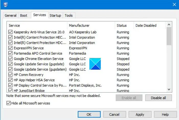 Dépanner dans un état de démarrage minimal