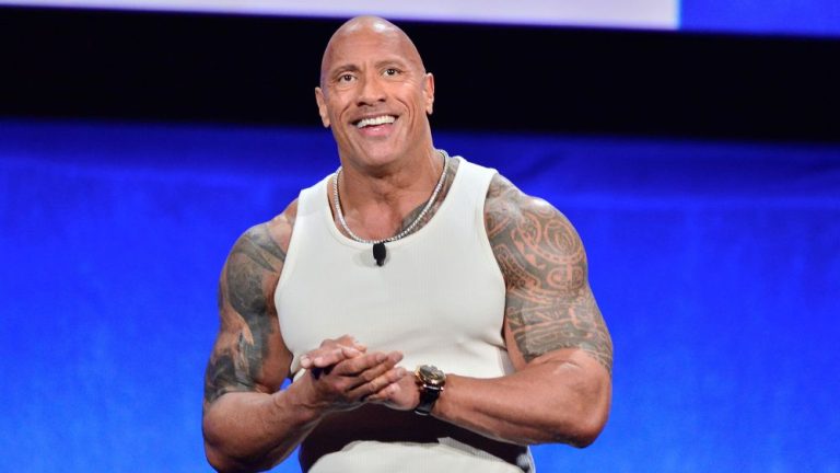 LAS VEGAS, NEVADA - APRIL 11: Dwayne Johnson speaks onstage at Walt Disney Studios' 2024 presentation highlighting its upcoming release schedule at The Colosseum at Caesars Palace during CinemaCon, the official convention of the National Association of Theatre Owners, on April 11, 2024 in Las Vegas, Nevada. (Photo by Jerod Harris/Getty Images for CinemaCon)