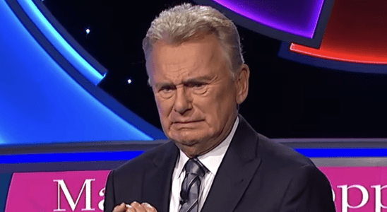 Pat Sajak grimacing on Wheel of Fortune