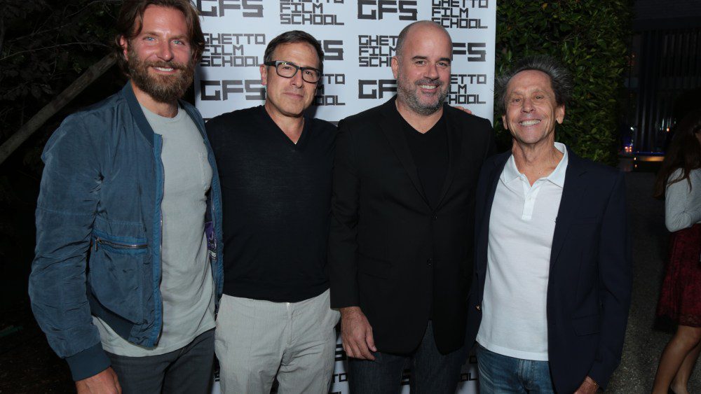 Bradley Cooper, David O. Russell, Ghetto Film School Founder Joe Hall, and Brian Grazer pose together at the Los Angeles Ghetto Film School Gala at a private residence in Santa Monica, CA on October 6, 2016.

(Photo: Alex J. Berliner / ABImages )