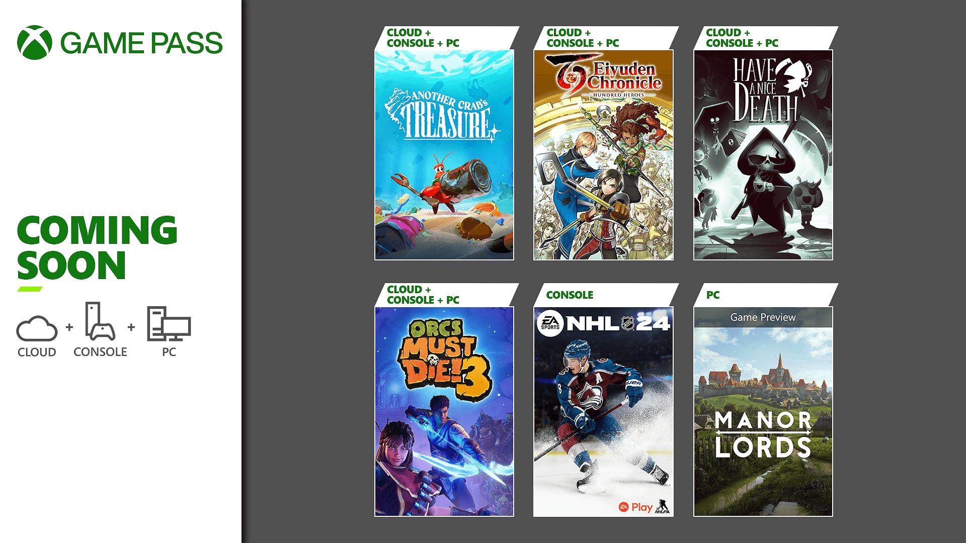 Le Xbox Game Pass ajoute Manor Lords, Another Crab's Treasure, Eiyuden Chronicle: Hundred Heroes et bien plus fin avril    
