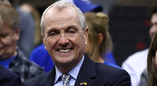 NEWARK, NJ - MARCH 02: New Jersey Gov. Phil Murphy attends a game between the Georgetown Hoyas and Seton Hall Pirates at Prudential Center on March 2, 2022 in Newark, New Jersey. Seton Hall defeated Georgetown 73-68. (Photo by Rich Schultz/Getty Images)