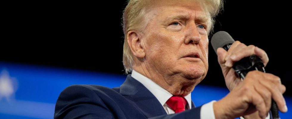 DALLAS, TEXAS - AUGUST 06: Former U.S. President Donald Trump speaks at the Conservative Political Action Conference (CPAC) at the Hilton Anatole on August 06, 2022 in Dallas, Texas. CPAC began in 1974, and is a conference that brings together and hosts conservative organizations, activists, and world leaders in discussing current events and future political agendas. (Photo by Brandon Bell/Getty Images)