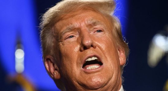 COLUMBIA, SOUTH CAROLINA - AUGUST 5: Former President Donald Trump speaks as the keynote speaker at the 56th Annual Silver Elephant Dinner hosted by the South Carolina Republican Party on August 5, 2023 in Columbia, South Carolina. President Trump was introduced by South Carolina's Governor Henry McMaster. (Photo by Melissa Sue Gerrits/Getty Images)