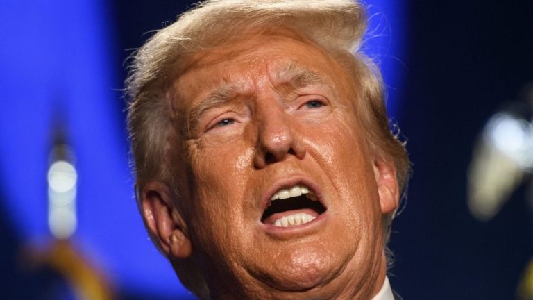 COLUMBIA, SOUTH CAROLINA - AUGUST 5: Former President Donald Trump speaks as the keynote speaker at the 56th Annual Silver Elephant Dinner hosted by the South Carolina Republican Party on August 5, 2023 in Columbia, South Carolina. President Trump was introduced by South Carolina's Governor Henry McMaster. (Photo by Melissa Sue Gerrits/Getty Images)