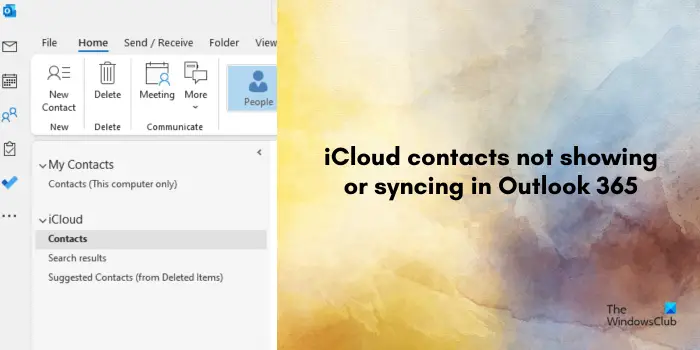 Les contacts iCloud ne s’affichent pas ou ne se synchronisent pas dans Outlook 365