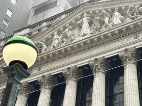 La devanture de la Bourse de New York