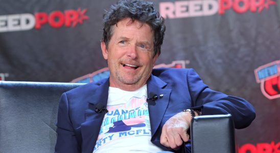 NEW YORK, NEW YORK - OCTOBER 08: Actors Michael J. Fox speaks during a "Back To The Future Reunion" panel at New York Comic Con on October 08, 2022 in New York City. (Photo by Mike Coppola/Getty Images)