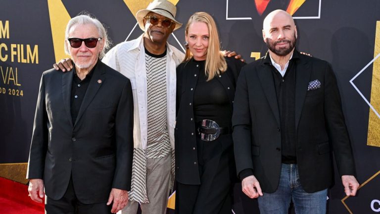 Harvey Keitel, Samuel L. Jackson, Uma Thurman, John Travolta Pulp Fiction Reunion TCM Classic Film Festival