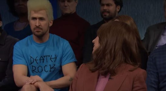 Ryan Gosling dressed as Beavis in an SNL sketch.