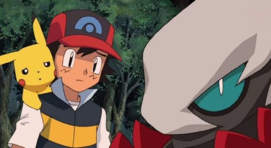 Ash, Pikachu and Darkrai in Pokemon: The Rise of Darkrai.