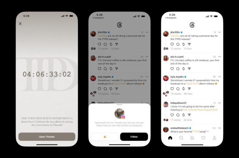 Taylor Swift rejoint Threads exactement au même moment où son nouvel album sort