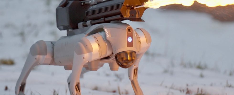 Vous pouvez désormais acheter un chien robotique brandissant un lance-flammes pour moins de 10 000 $ – et c'est légal dans 48 États américains