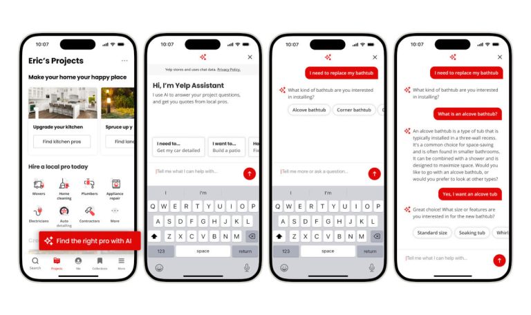 Yelp lance un assistant basé sur l’IA pour vous aider à trouver les bons entrepreneurs