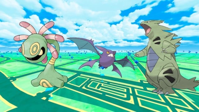 Cradily, Crobat et Tyranitar