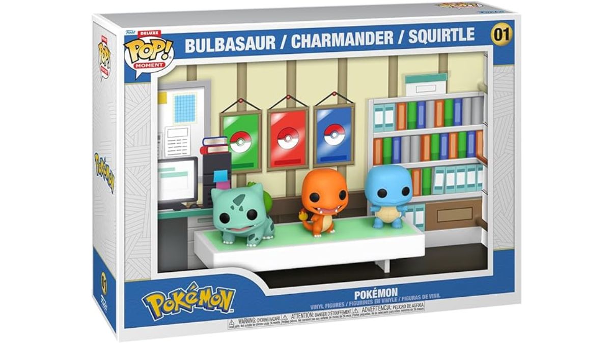 Photo d'un coffret de démarrage Funko Pop comprenant Bulbasaur, Charmander et Squirtle Funko Pops