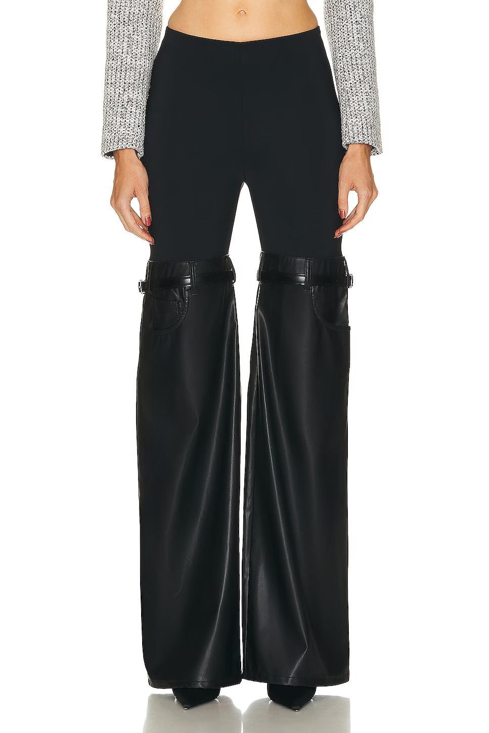 Pantalon évasé hybride en similicuir Coperni