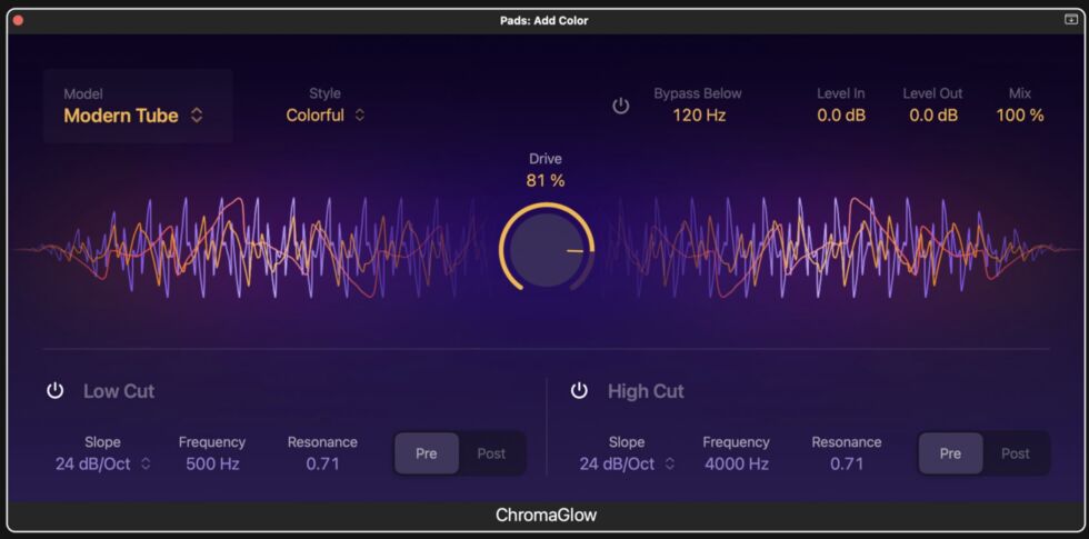 Le nouveau plugin ChromaGlow.  Ça sature !