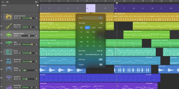 Logic Pro bénéficie d’une IA sérieuse et d’un changement de version pour Mac et iPad