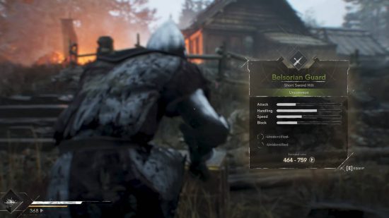 Date de sortie de Blight Survival : le chevalier pille un coffre pour trouver un garde-main d'épée.