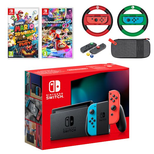 Nintendo Switch (Bleu Néon/Rouge Néon) Mario Mega Pack