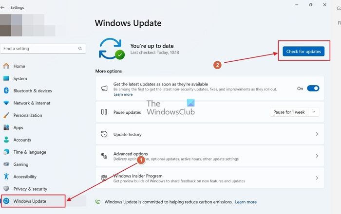 Vérifiez Windows pour la mise à jour pour corriger l'ID d'événement 1795