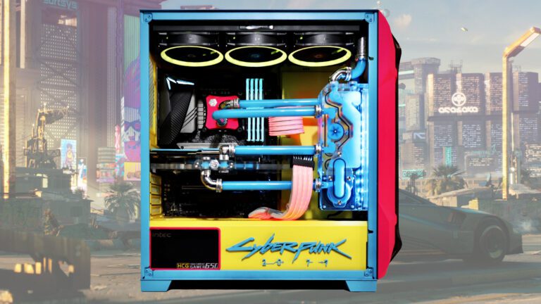 Ce superbe PC de jeu Cyberpunk 2077 appartient au jeu
