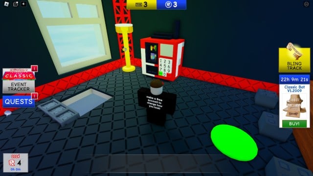 Acheter une boisson dans Roblox The Classic