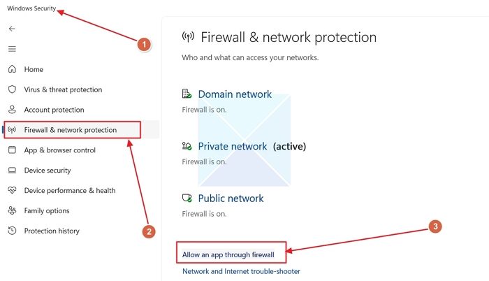 Modification des paramètres du pare-feu sous Windows