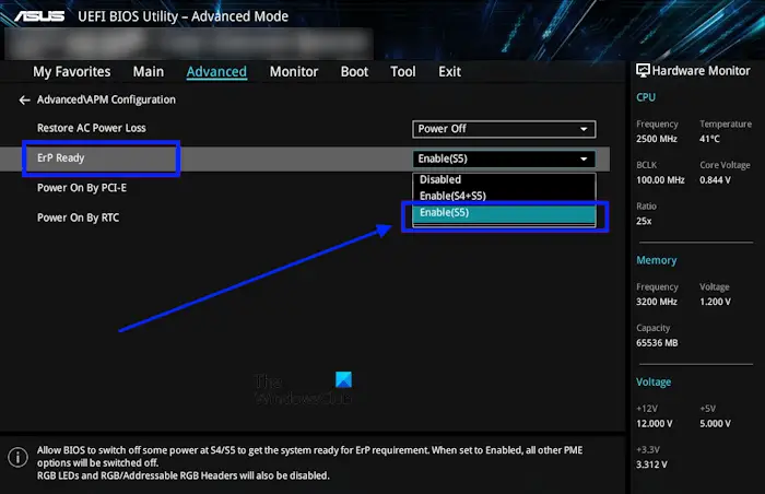 Activer le mode ErP dans le BIOS ASUS