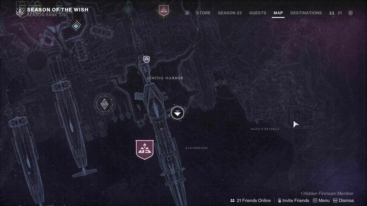 Une carte de Neomuna dans Destiny 2