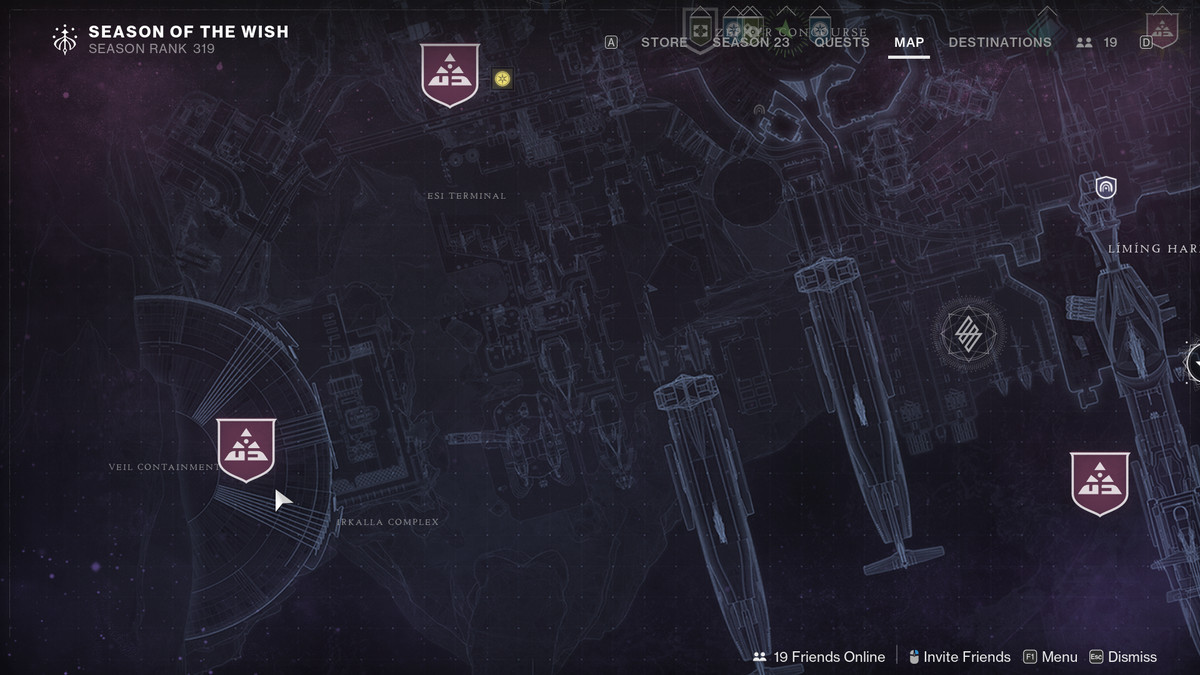 Une carte de Neomuna dans Destiny 2