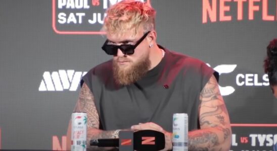 Jake Paul during Netflix press conference for Tyson vs. Paul