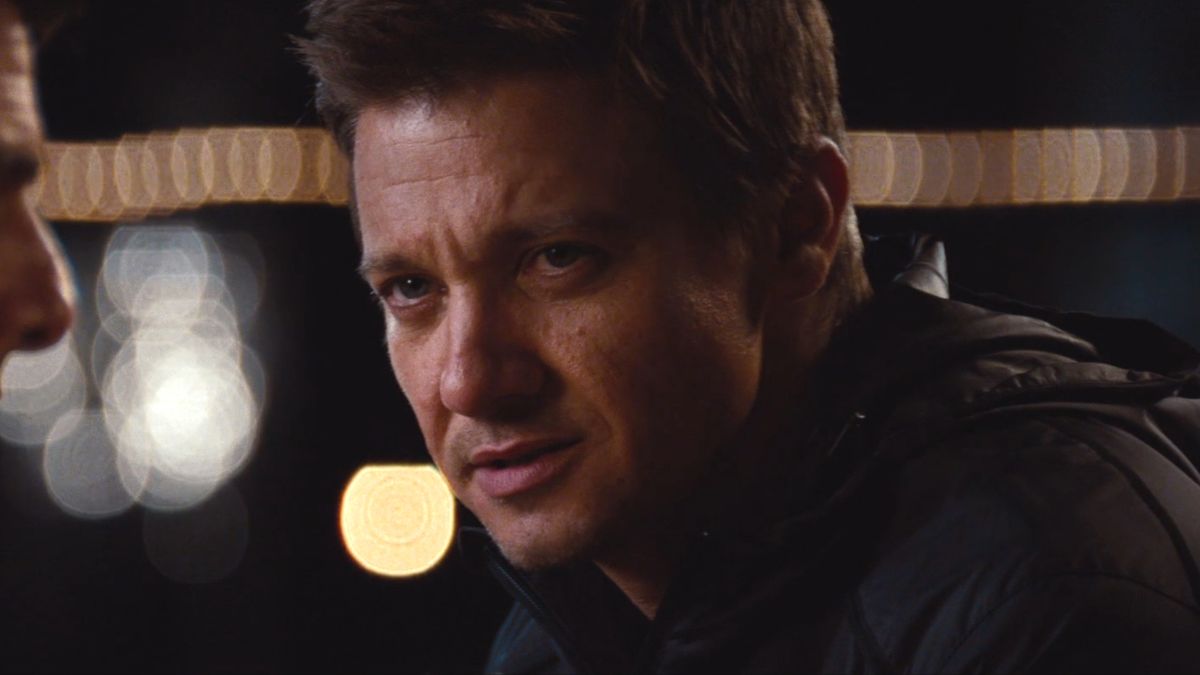 Jeremy Renner looking ahead with a look of question in Mission: Impossible - Ghost Protocol.