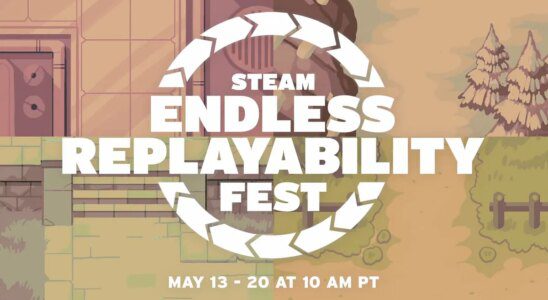 Steam Replayability Fest logo and date on a warm, autumnal background.