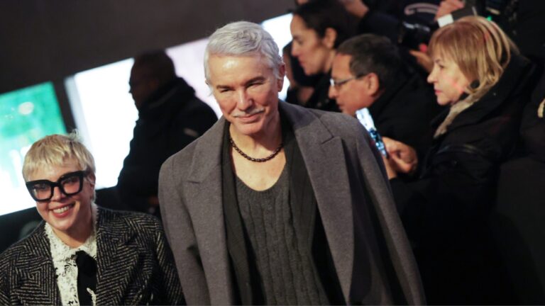 PARIS, FRANCE - JANUARY 24: Catherine Martin and Baz Luhrmann attend the Valentino Haute Couture Spring/Summer 2024 show as part of Paris Fashion Week on January 24, 2024 in Paris, France.