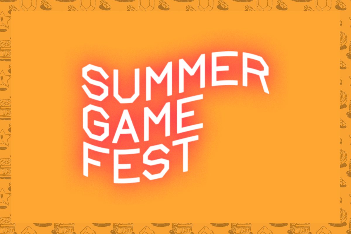 Le logo du Summer Game Fest 2024 flotte sur un fond orange.