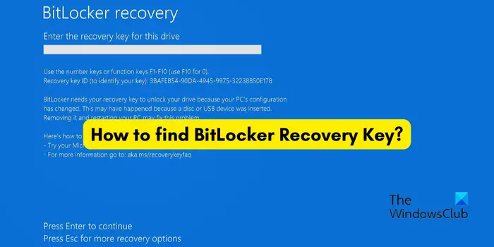 Clé de récupération BitLocker perdue ;  Que dois-je faire?