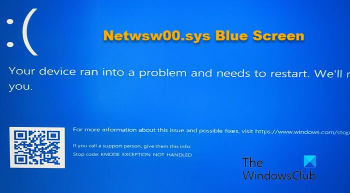 Correction de l’écran bleu Netwsw00.sys sous Windows 11